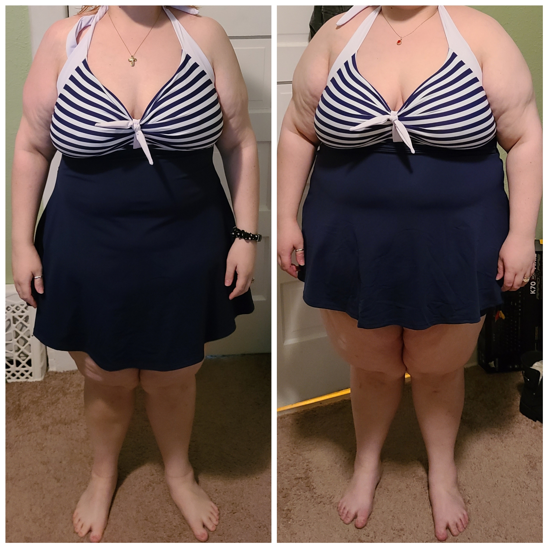 Before and After 88 lbs Fat Loss 5'1 Female 287 lbs to 199 lbs