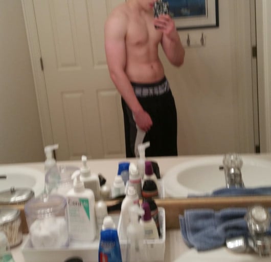 A progress pic of a 5'11" man showing a snapshot of 160 pounds at a height of 5'11