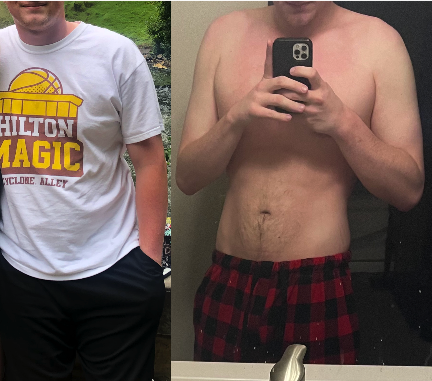 Before and After 60 lbs Weight Loss 5 feet 11 Male 235 lbs to 175 lbs