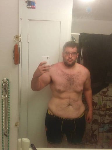 A progress pic of a 6'0" man showing a weight loss from 440 pounds to 280 pounds. A net loss of 160 pounds.