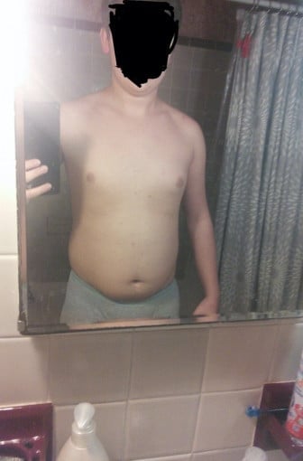 A before and after photo of a 5'10" male showing a snapshot of 170 pounds at a height of 5'10