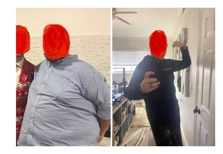 A picture of a 6'1" male showing a weight loss from 477 pounds to 260 pounds. A respectable loss of 217 pounds.