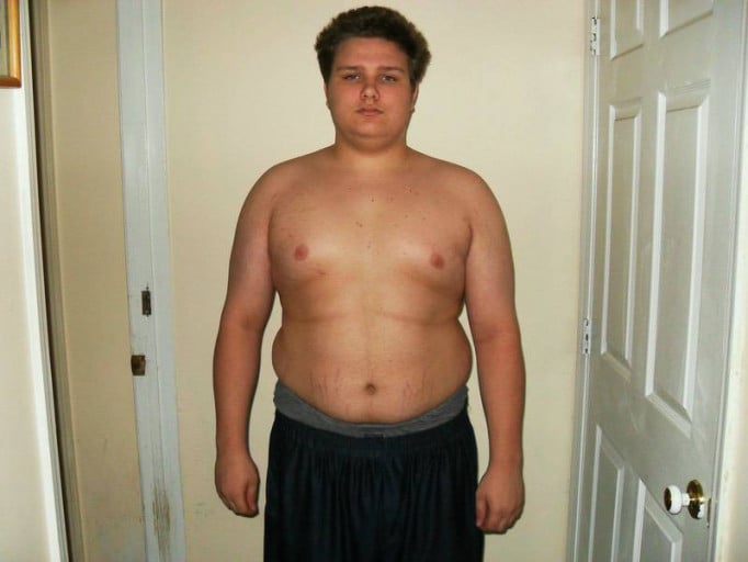 A photo of a 5'11" man showing a fat loss from 285 pounds to 175 pounds. A respectable loss of 110 pounds.