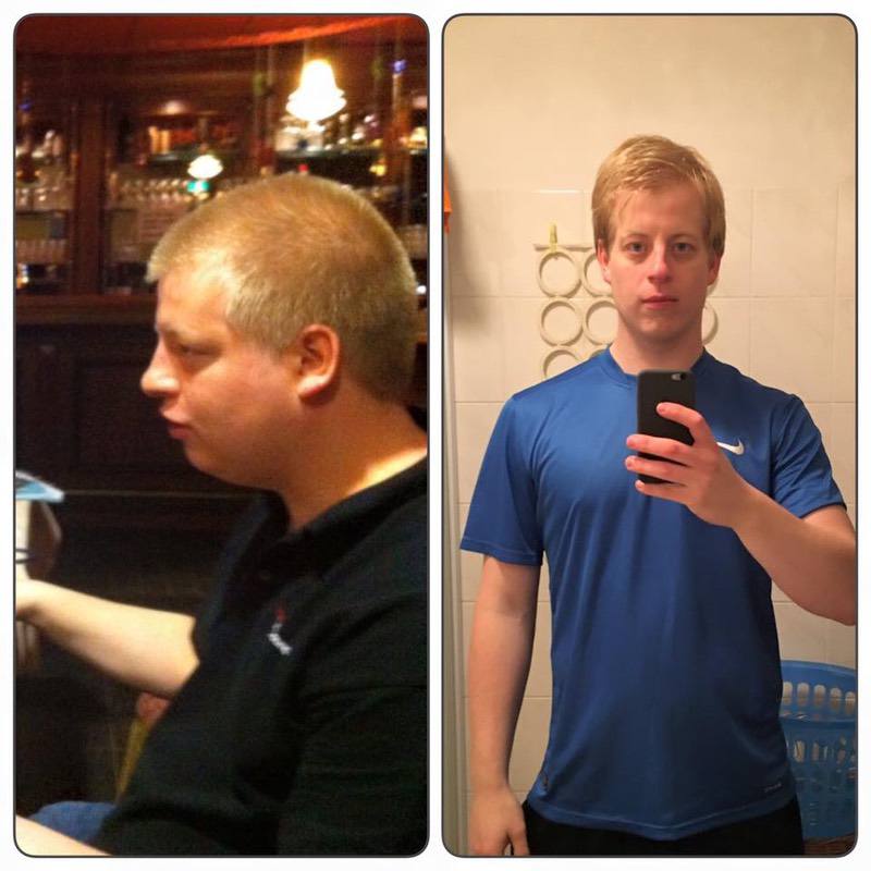 72 lbs Weight Loss Before and After 6 foot 3 Male 280 lbs to 208 lbs