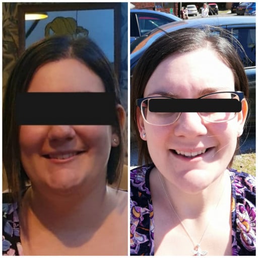 47 lbs Weight Loss Before and After 5 feet 4 Female 230 lbs to 183 lbs