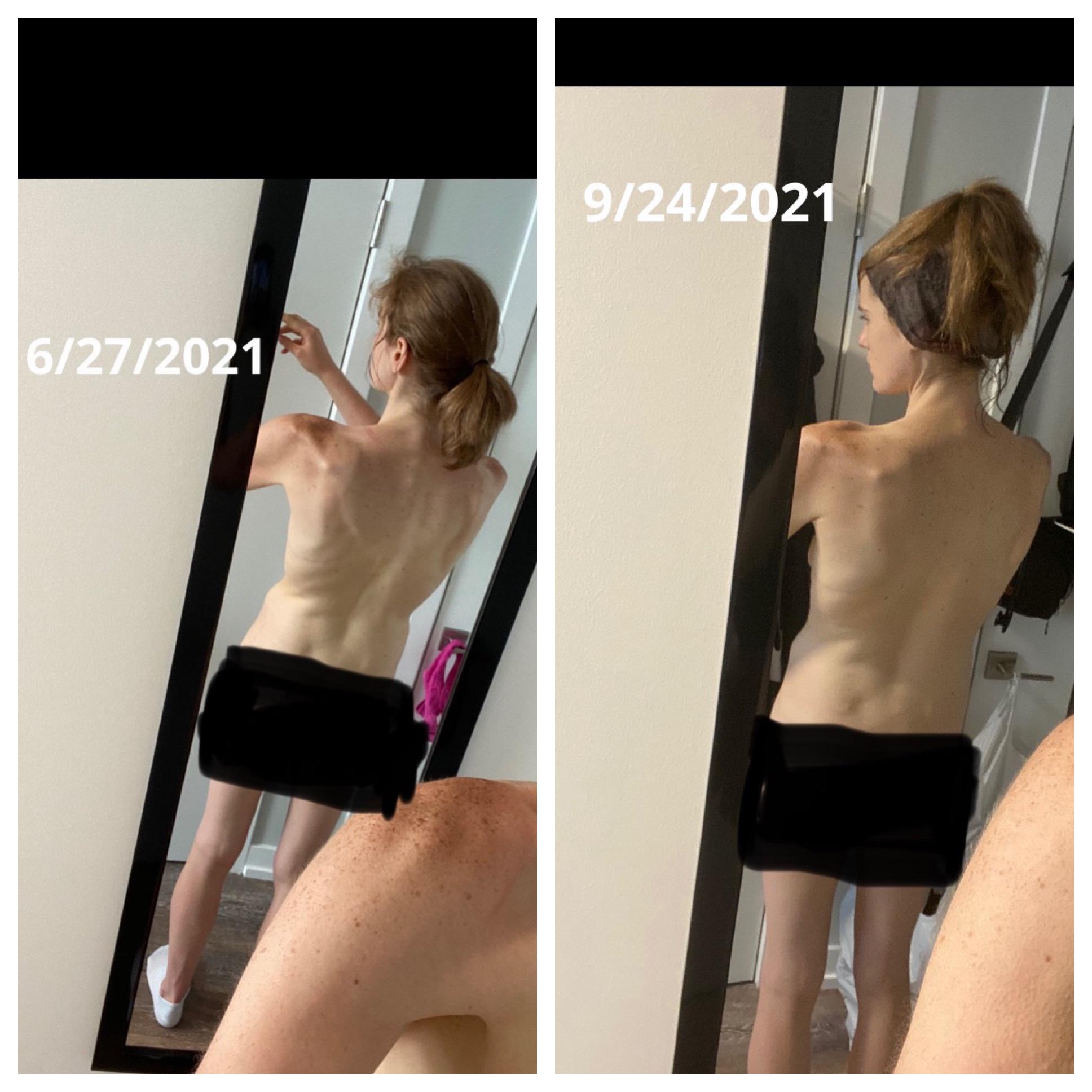 12 lbs Weight Gain Before and After 5 foot 9 Female 118 lbs to 130 lbs
