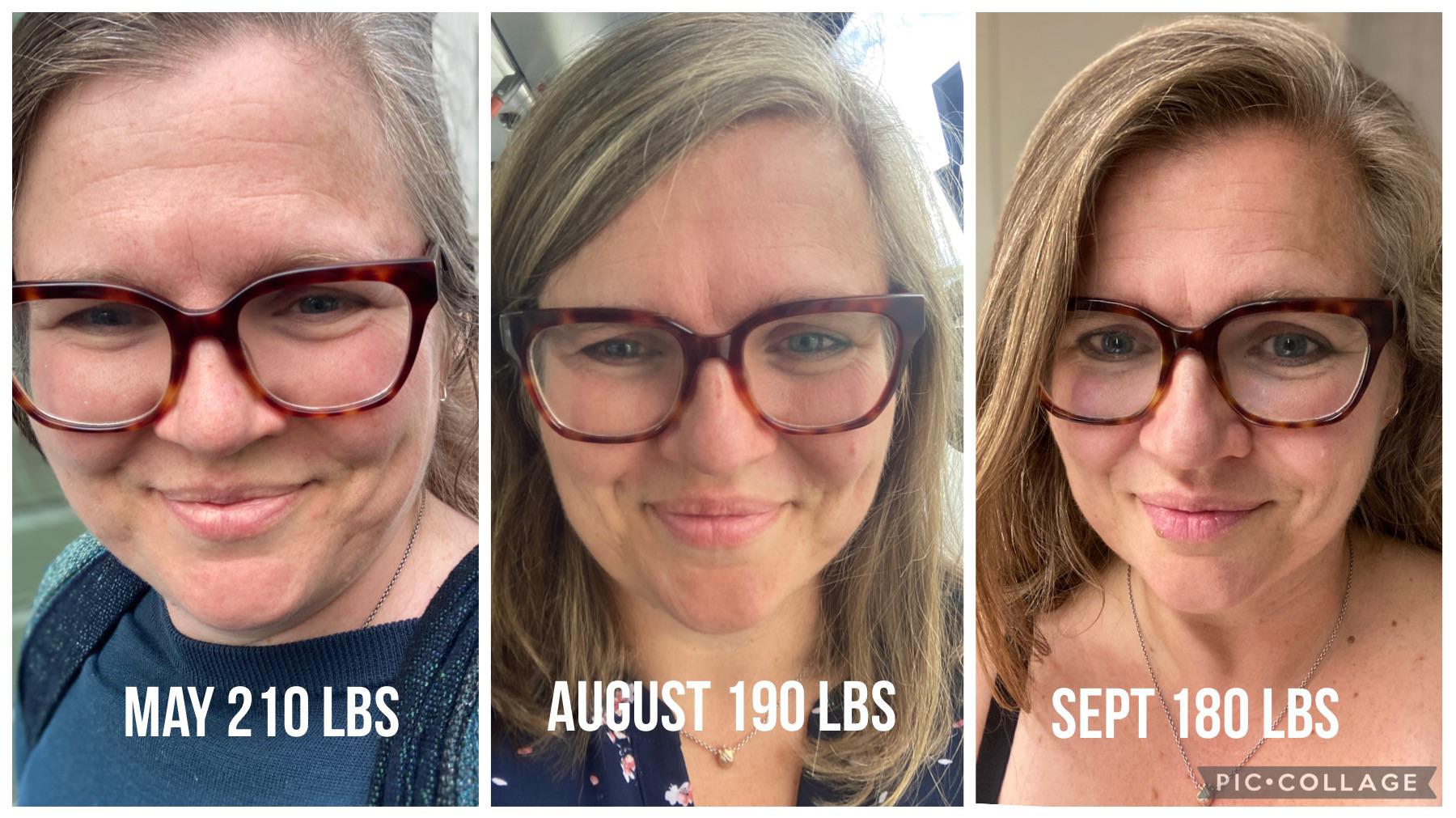 Progress Pics of 30 lbs Fat Loss 5 feet 5 Female 210 lbs to 180 lbs