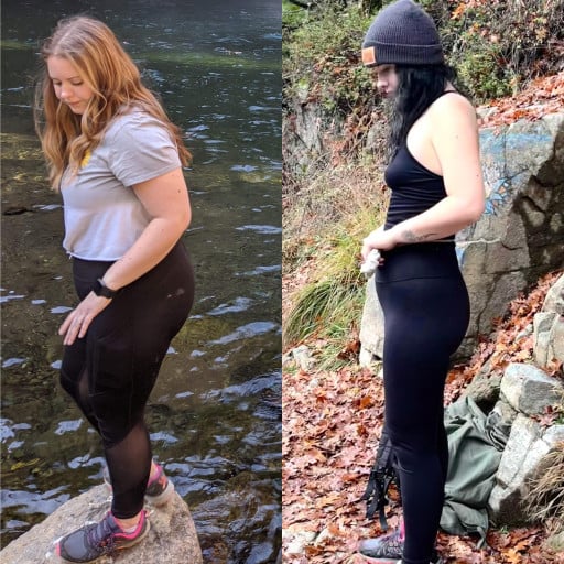 5 feet 6 Female Before and After 73 lbs Weight Loss 225 lbs to 152 lbs