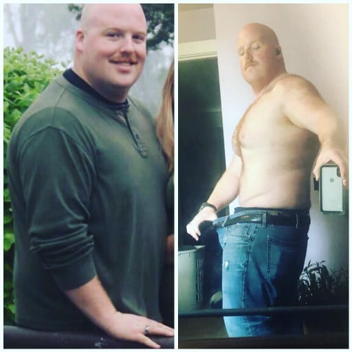 5 feet 10 Male 55 lbs Weight Loss Before and After 300 lbs to 245 lbs