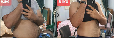 24 lbs Fat Loss Before and After 5'4 Male 201 lbs to 177 lbs