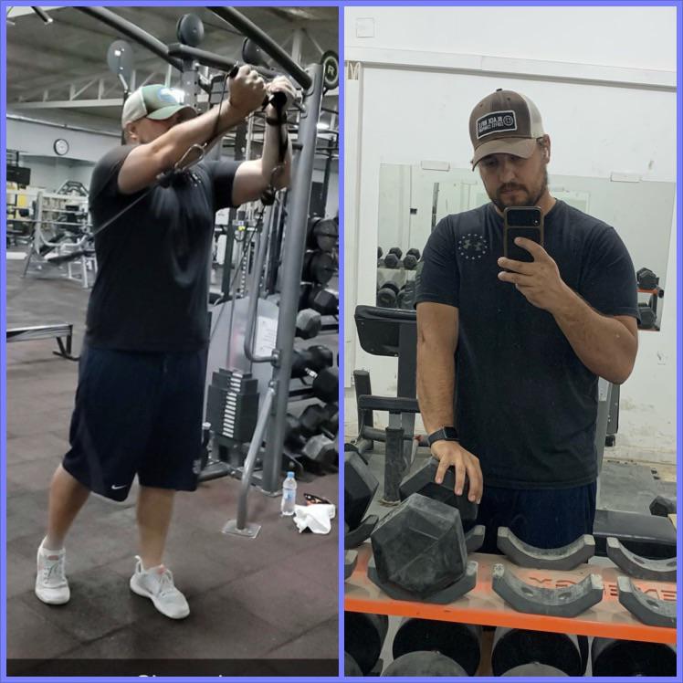 6 foot Male 37 lbs Weight Loss Before and After 266 lbs to 229 lbs