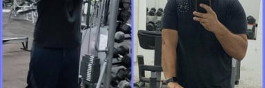 37 lbs Fat Loss Before and After 6 foot Male 266 lbs to 229 lbs