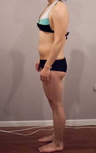 A progress pic of a 5'1" woman showing a snapshot of 122 pounds at a height of 5'1