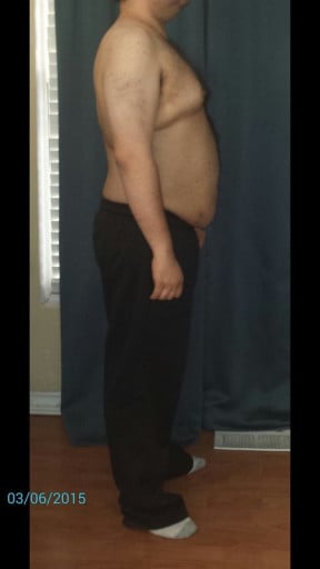 A before and after photo of a 5'7" male showing a fat loss from 247 pounds to 196 pounds. A net loss of 51 pounds.