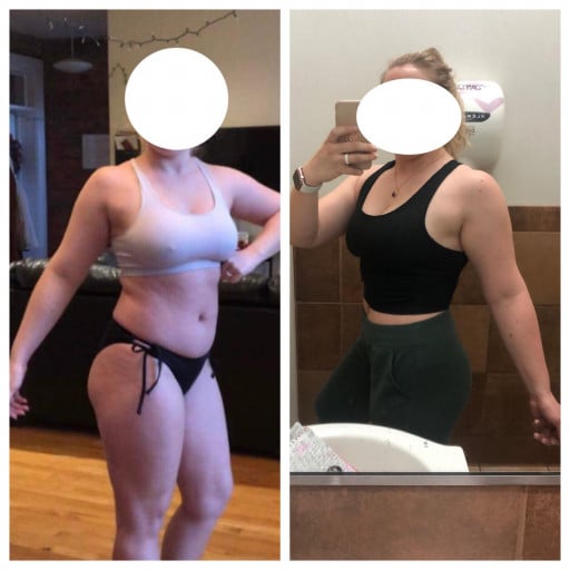 A progress pic of a 5'2" woman showing a snapshot of 163 pounds at a height of 5'2