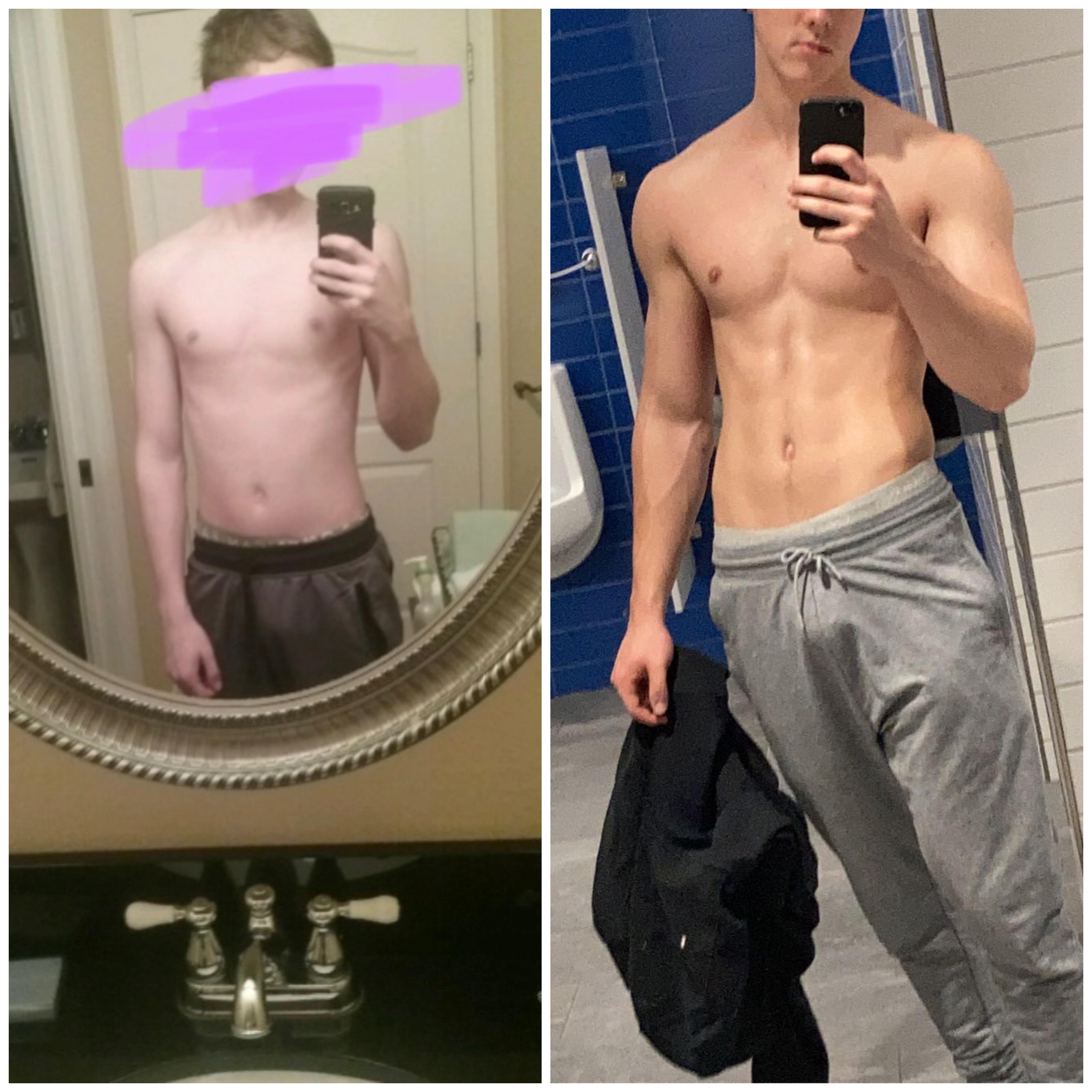 30 lbs Weight Gain Before and After 6 foot Male 130 lbs to 160 lbs