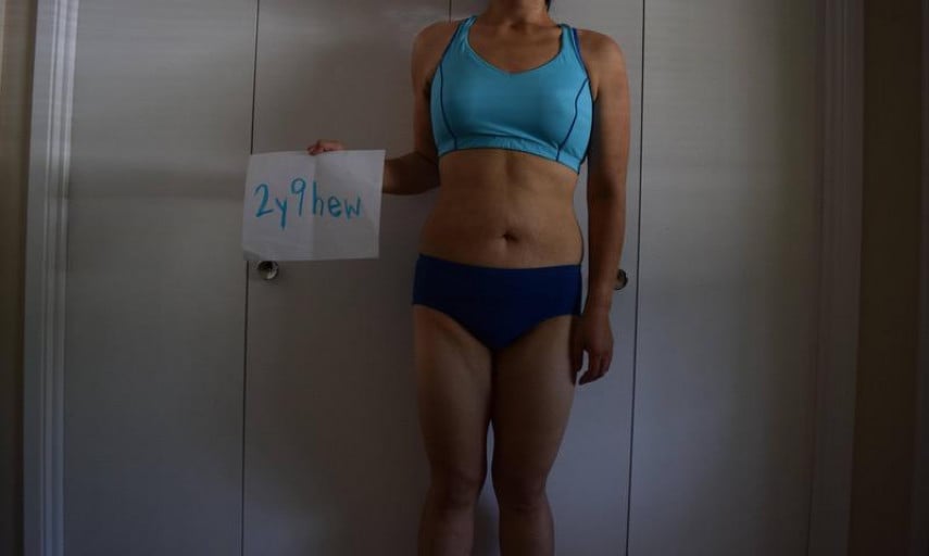 A photo of a 5'8" woman showing a snapshot of 158 pounds at a height of 5'8
