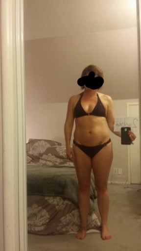 A picture of a 5'6" female showing a snapshot of 160 pounds at a height of 5'6