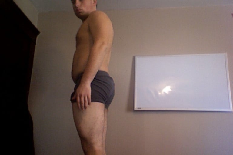 A before and after photo of a 5'9" male showing a weight cut from 200 pounds to 194 pounds. A net loss of 6 pounds.