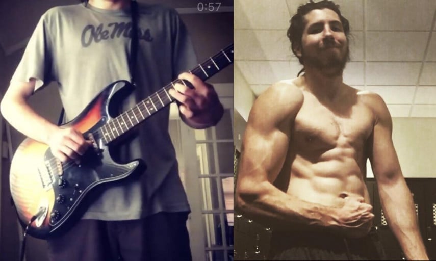 30 lbs Muscle Gain Before and After 6 foot Male 145 lbs to 175 lbs