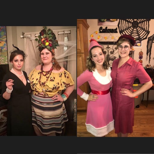 5 foot 6 Female Before and After 100 lbs Fat Loss 255 lbs to 155 lbs
