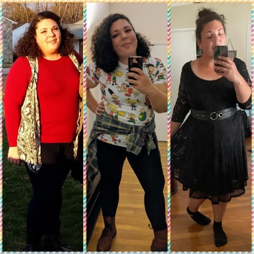 30 lbs Weight Loss Before and After 5 foot 5 Female 265 lbs to 235 lbs