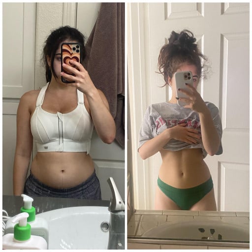 Progress Pics of 6 lbs Fat Loss 4'11 Female 106 lbs to 100 lbs