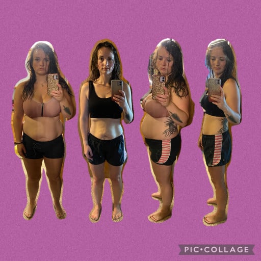Before and After 60 lbs Weight Loss 5 foot 4 Female 186 lbs to 126 lbs