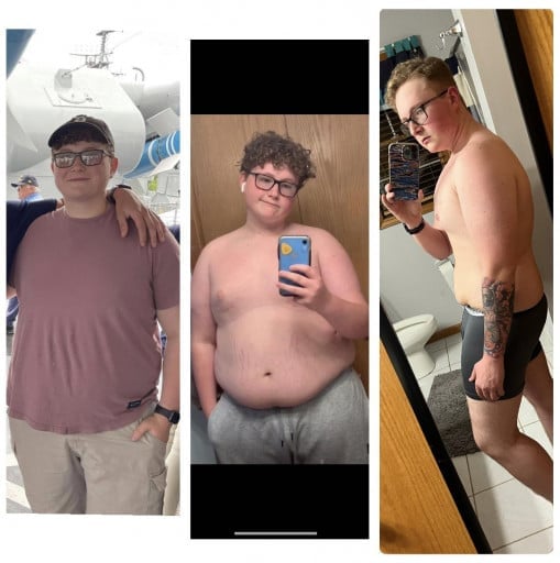 A picture of a 5'10" male showing a weight loss from 268 pounds to 208 pounds. A net loss of 60 pounds.