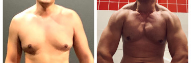 6 foot Male Before and After 55 lbs Weight Loss 242 lbs to 187 lbs