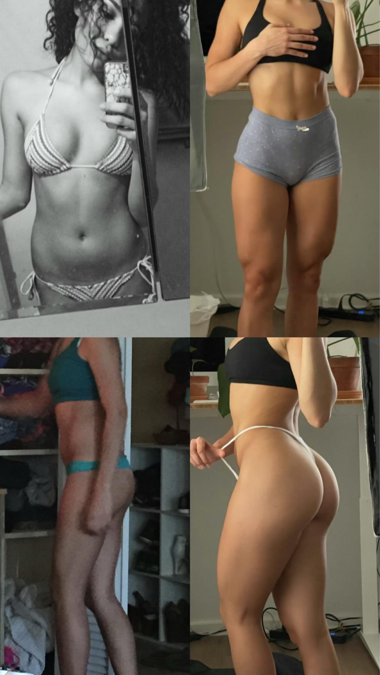 15 lbs Muscle Gain Before and After 5'3 Female 105 lbs to 120 lbs