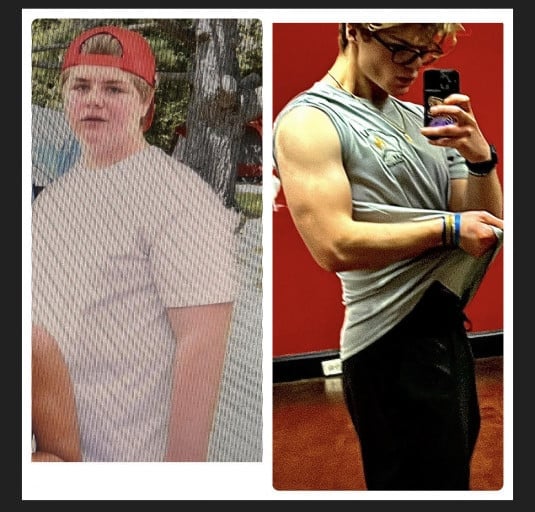 5'11 Male Before and After 80 lbs Fat Loss 260 lbs to 180 lbs