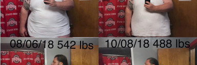 Before and After 54 lbs Weight Loss 6 feet 1 Male 542 lbs to 488 lbs