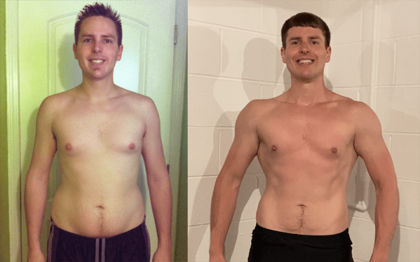 2 lbs Fat Loss Before and After 5 feet 10 Male 187 lbs to 185 lbs