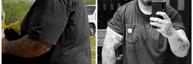75 lbs Fat Loss Before and After 6'2 Male 351 lbs to 276 lbs