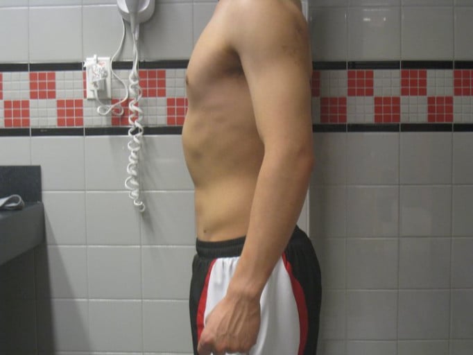 A photo of a 5'5" man showing a snapshot of 130 pounds at a height of 5'5