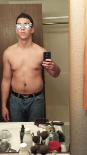 A picture of a 6'0" male showing a fat loss from 210 pounds to 180 pounds. A total loss of 30 pounds.