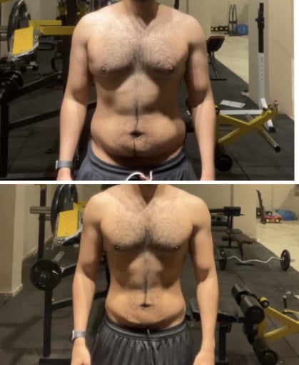 5 foot 9 Male Before and After 17 lbs Fat Loss 189 lbs to 172 lbs
