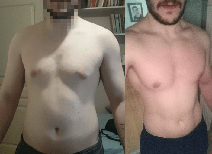 Progress Pics of 33 lbs Fat Loss 5'10 Male 198 lbs to 165 lbs