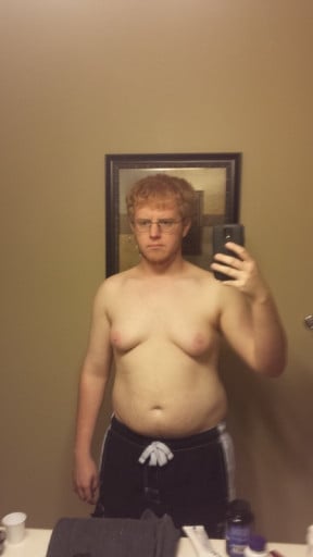 A picture of a 5'10" male showing a weight cut from 230 pounds to 193 pounds. A total loss of 37 pounds.