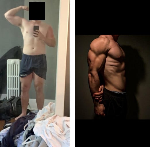 Before and After 45 lbs Weight Loss 6 foot 1 Male 255 lbs to 210 lbs
