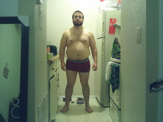 A photo of a 5'6" man showing a snapshot of 231 pounds at a height of 5'6