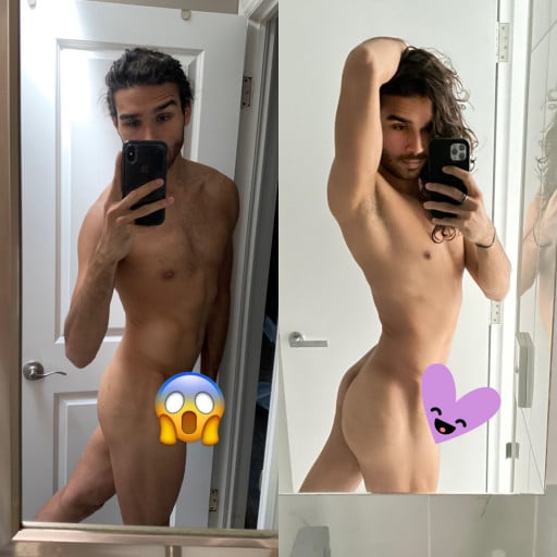 Progress Pics of 2 lbs Weight Gain 6 foot Male 155 lbs to 157 lbs
