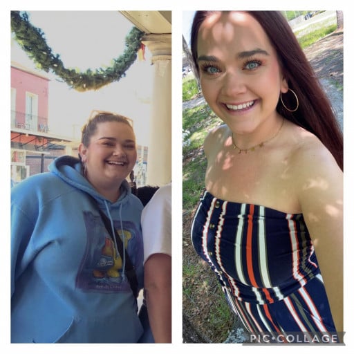 5 foot 8 Female 88 lbs Weight Loss 274 lbs to 186 lbs