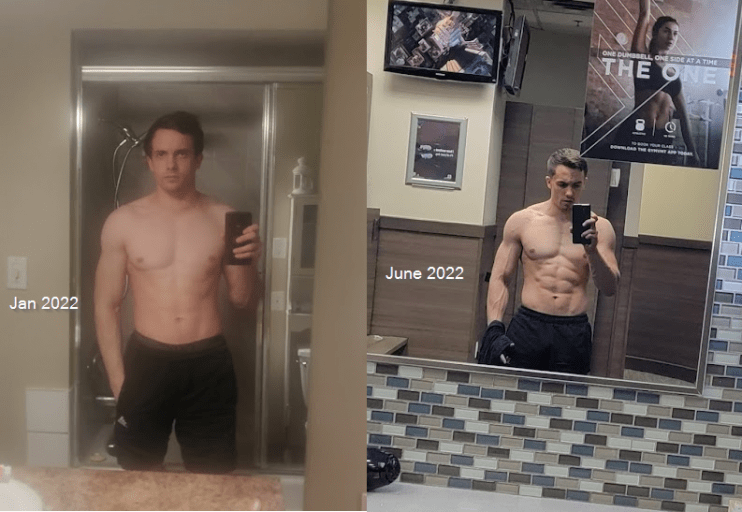 25 lbs Weight Gain Before and After 5'10 Male 138 lbs to 163 lbs