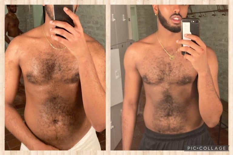 6'2 Male 21 lbs Fat Loss Before and After 207 lbs to 186 lbs