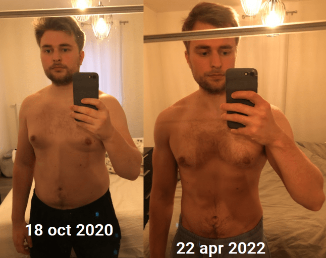 47 lbs Weight Loss Before and After 5'8 Male 207 lbs to 160 lbs