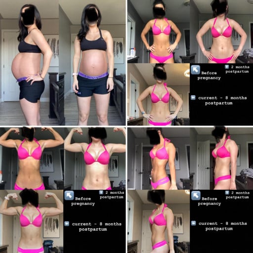 5 feet 6 Female Progress Pics of 28 lbs Muscle Gain 120 lbs to 148 lbs
