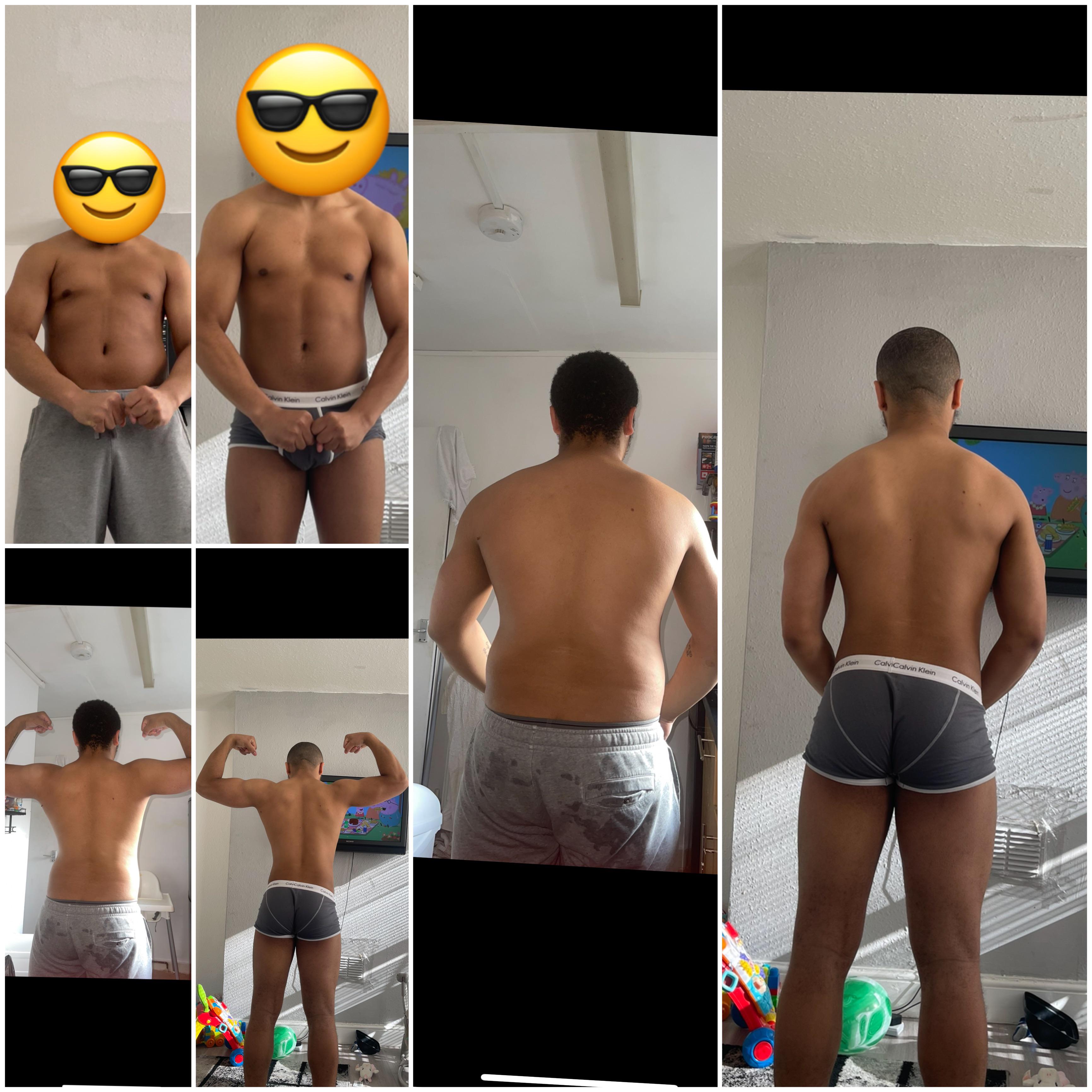 6 foot Male Before and After 44 lbs Weight Loss 246 lbs to 202 lbs