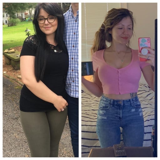 Progress Pics of 50 lbs Weight Loss 5 foot Female 160 lbs to 110 lbs